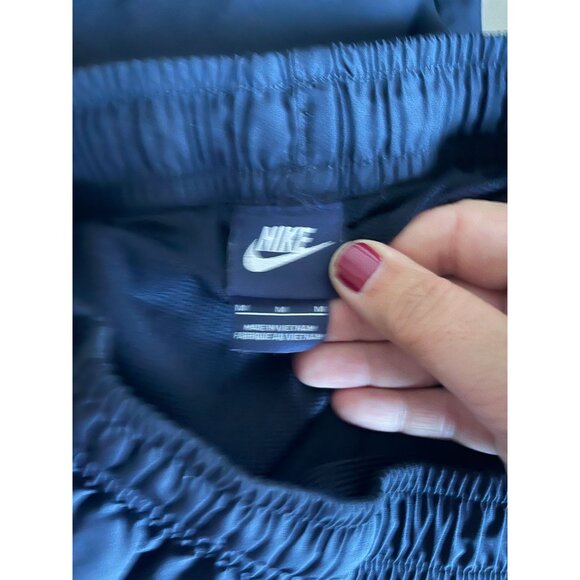 Nike Size Medium Navy Blue Nylon Pants Athletic Ankle Zip Straight Leg - Picture 6 of 7